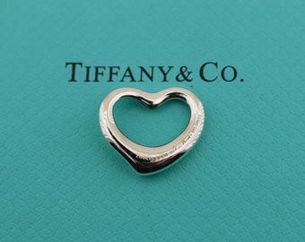 Authentic Tiffany & Co Elsa Peretti Open Heart Design Pendant Sterling 925 Silver PD 482t