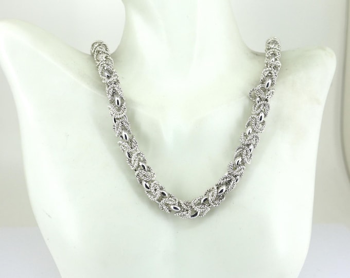 Vintage 18 Inch Heavy Byzantine Design Chain Necklace 925 Sterling Nc 981