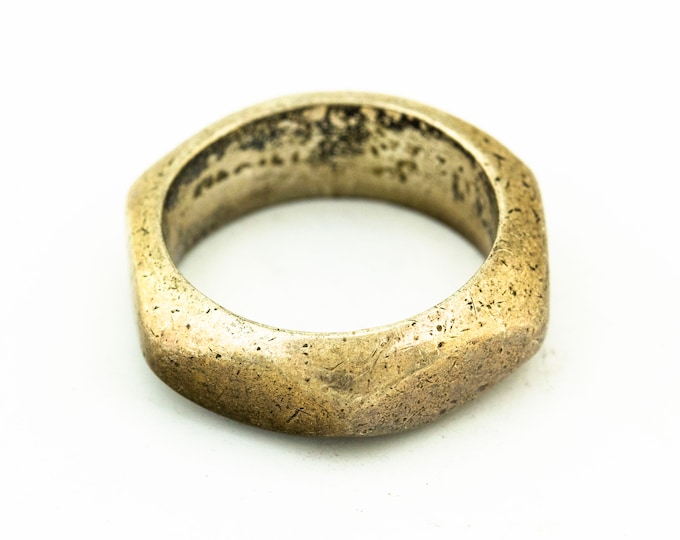 Size 6 Screw-Nut Simple Design Vintage Unique Band Ring for Women 925 Sterling Silver RG 4373Q