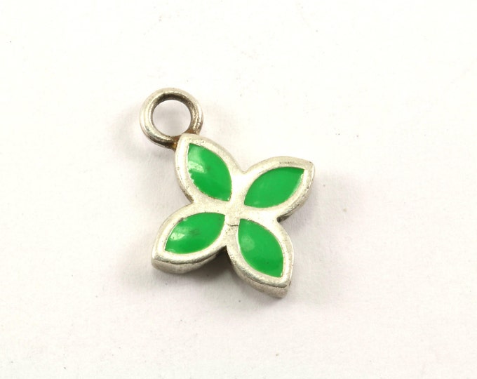 Vintage Authentic Pandora Green Enamel #390120 Pendant 925 Sterling PD 1147-E