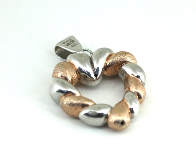 Vintage Italy Milor Heart Twisted  Pendant 925 Sterling Silver PD 905