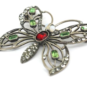 Vintage Antique MMA Metropolitan Museum Of Art Deco Butterfly CZ Crystals Insect Brooch Sterling Silver 925 BB 1738