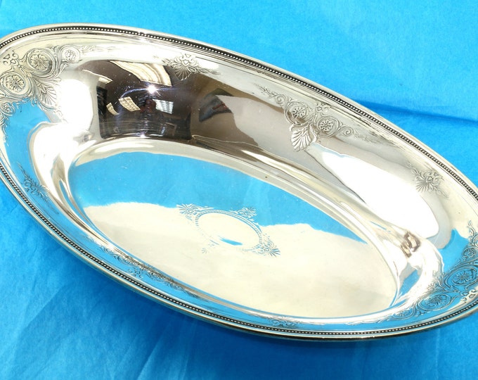 Vintage Tiffany & Co Flower Ornate Bowl Plate 8425 Sterling Silver -E
