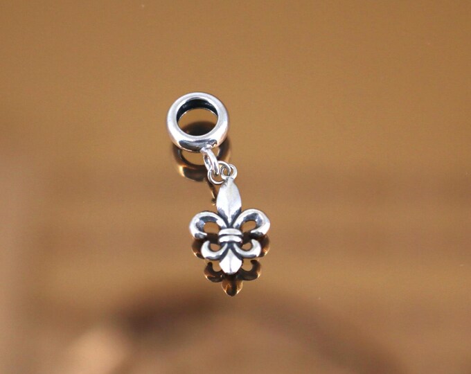 Vintage Pandora Royal Pattern Charm Block Bead For European Bracelet Sterling Silver CH 491