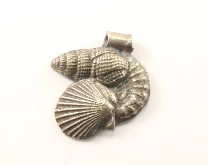 Vintage Seashells Pendant 925 Sterling Silver PD 1444