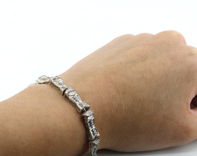 Vintage X Cross Link Bracelet Sterling 925 BR 3549