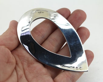 Vintage Ravissant Teardrop Shape Money Clip Holder 925 Sterling Silver OT 45B