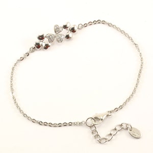 Vintage Delicate Clover Design Chain Bracelet 925 Sterling BR 920