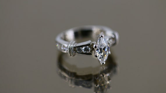 Size 6 Sparkling Marquise Shape Crystal CZ Design… - image 7