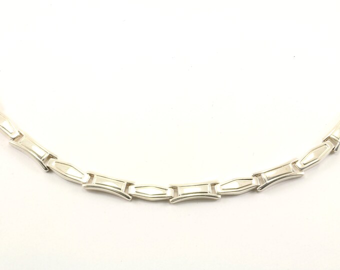 Vintage 17 Inch  Heavy Bar Design Elegant Necklace 925 Sterling Silver NC 1487