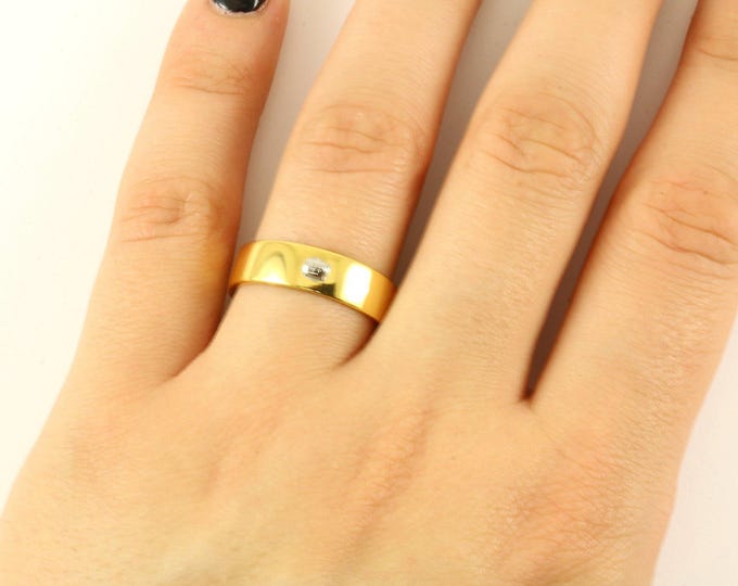 Vintage Crown Gold Plate Design Band Ring 925 Sterling Silver RG 3944