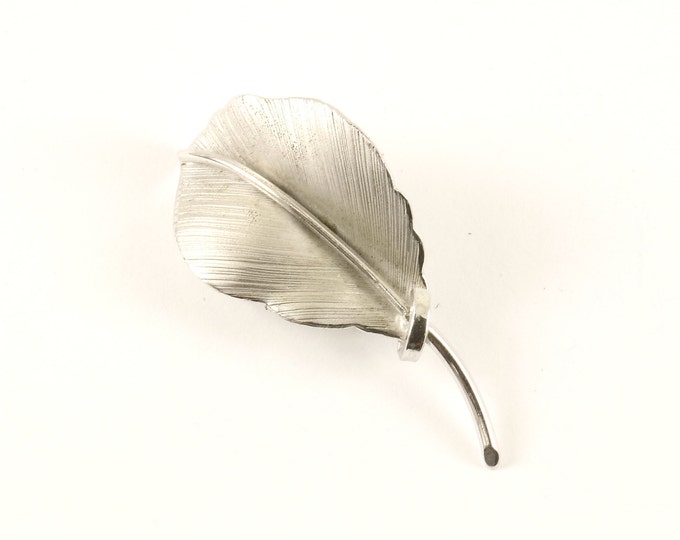 Vintage Silver Leaf Autumn Design Pin/Brooch 925 Sterling BB 1599