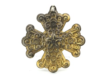Vintage Gold Plated Snowflake 1974 Christmas Tree Ornament Reed & Barton 925 Sterling Silver OT 374