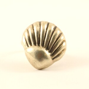 Anillo vintage de plata de ley 925 con diseño de concha de almeja, talla 6,25 RG 3268