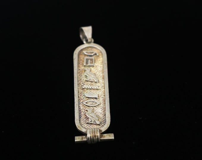 Vintage Egyptian Alphabet Pendant 925 Sterling Silver PD 824