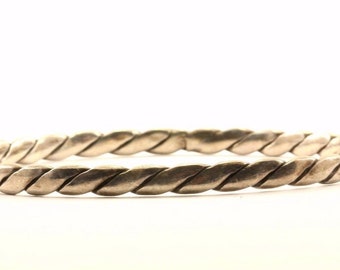 Vintage Twisted Braided Design Bangle Bracelet Sterling Silver Br 2844