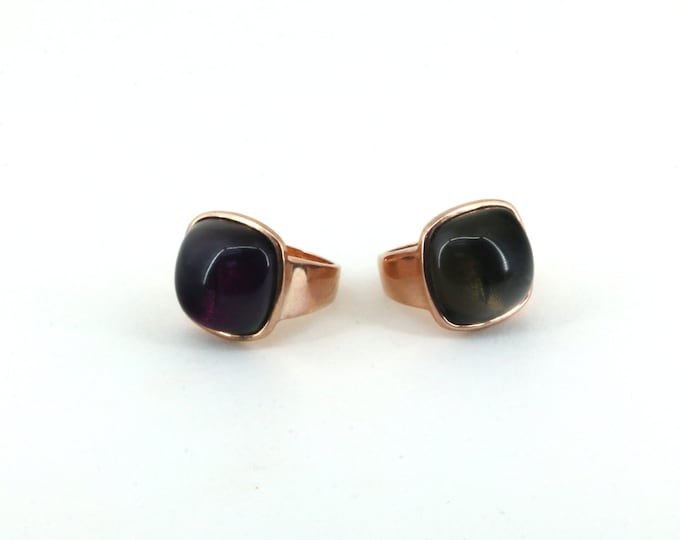 Vintage Rose Gold Plated Ring 925 Sterling Silver Rg 3815