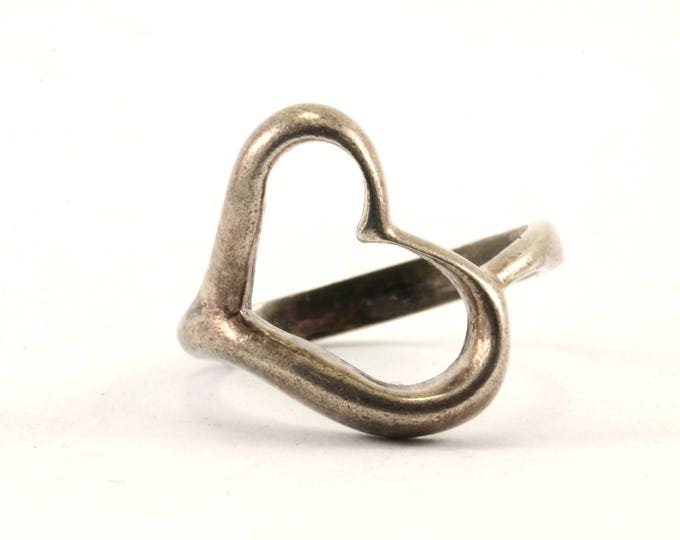 Vintage Size 5.75 Filigree Heart Ring  Sterling RG 2746