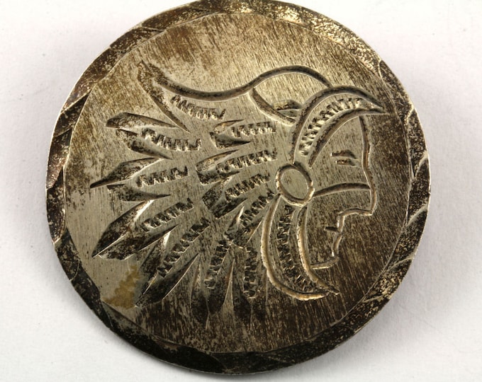 Vintage 915 Sterling Silver Etched Pendant/Brooch by Guad BB 711 - E