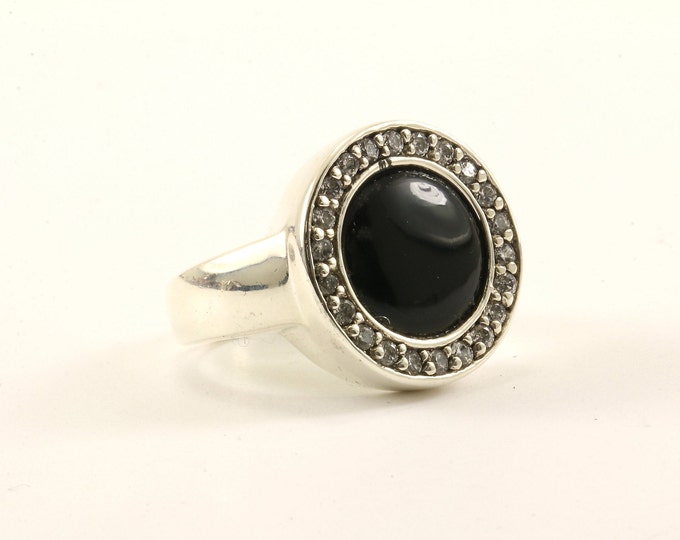 Vintage Size 6.25 Kameleon Designer Black Onyx Design Ring 925 Sterling Silver RG 1945