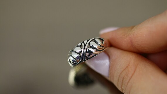 Vintage Size 9  Open Scroll Pattern Design Ring 9… - image 4