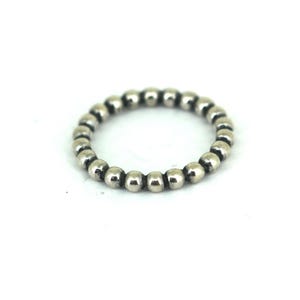 Vintage  ALE S925 Pandora Women&#39;s Beaded Design Band Ring 925 Sterling Silver  RG 3881