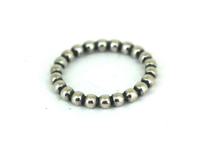 Vintage  ALE S925 Pandora Women's Beaded Design Band Ring 925 Sterling Silver  RG 3881