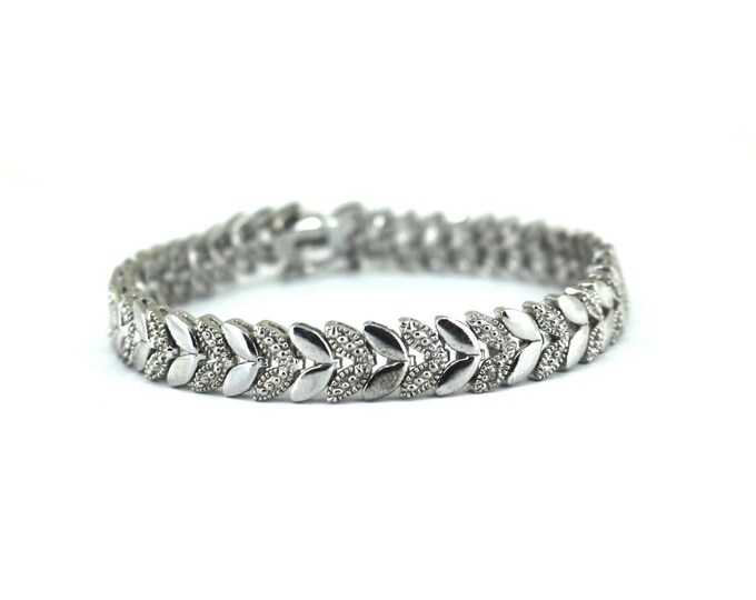 Vintage 925 FAS Wheat  Link Bracelet 925 Sterling BR 246