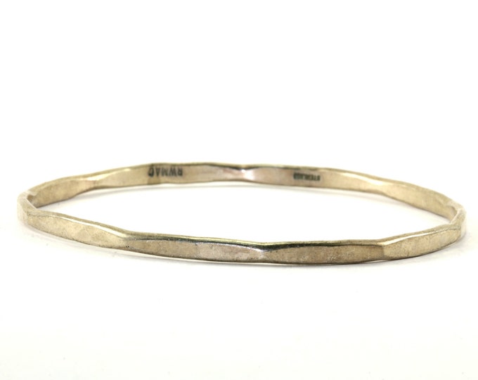 Vintage RWMAC Signed Modern Bangle Bracelet Sterling Silver BR 2127