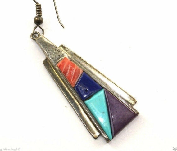 Angeline Miller Navajo Pyramid Multi-stone Zuni E… - image 2