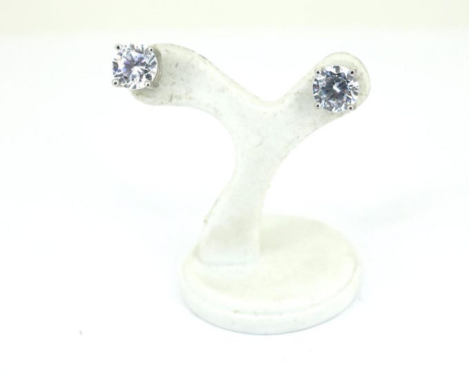 Vintage Sparkling Crystals CZ Design Stud Earrings 925 Sterling Silver ER 1522