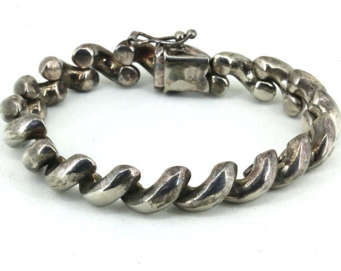Vintage Size 6.25 In San Marco Bracelet | Macaroni Design Bracelet | Sterling Silver 925 Bracelet | BR 3958
