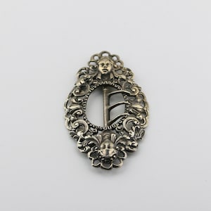 Vintage Ancient Elegant Woman Lady Floral Victorian Era Design Belt Buckle 925 Sterling OT 180M
