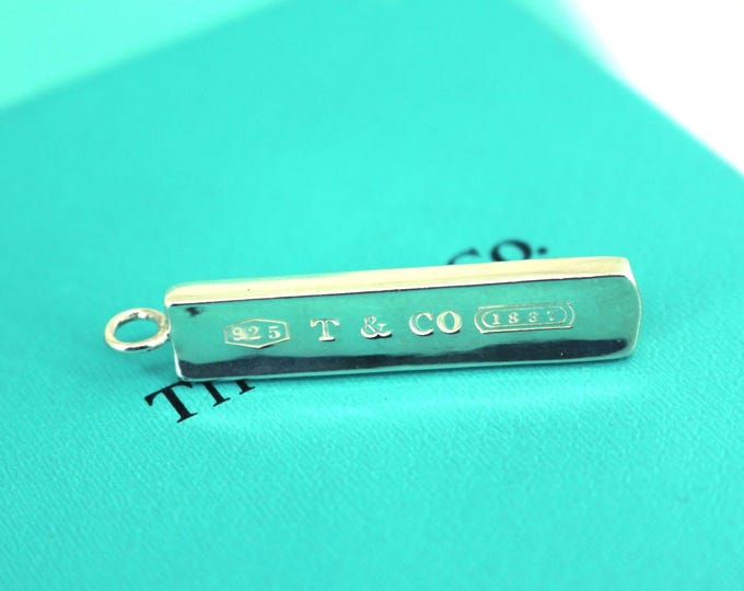 Authentic Tiffany & Co.  2001 Bar Sterling Silver Pendant 925 Sterling PD 1585