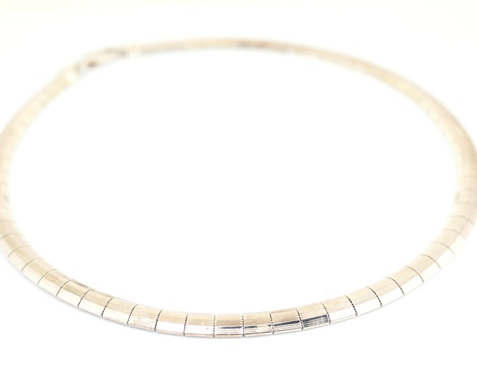 Vintage Italy Milor Unisex Thick Omega Choker Design Chain Necklace 925 Sterling Silver NC 2108