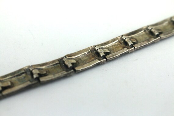 Vintage 6.75 In Marcasite Link Bracelet 925 Sterl… - image 2