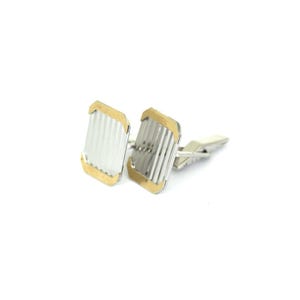 Vintage Shiny Rectangle  Unisex Cuff links 925 Sterling Silver OT 2