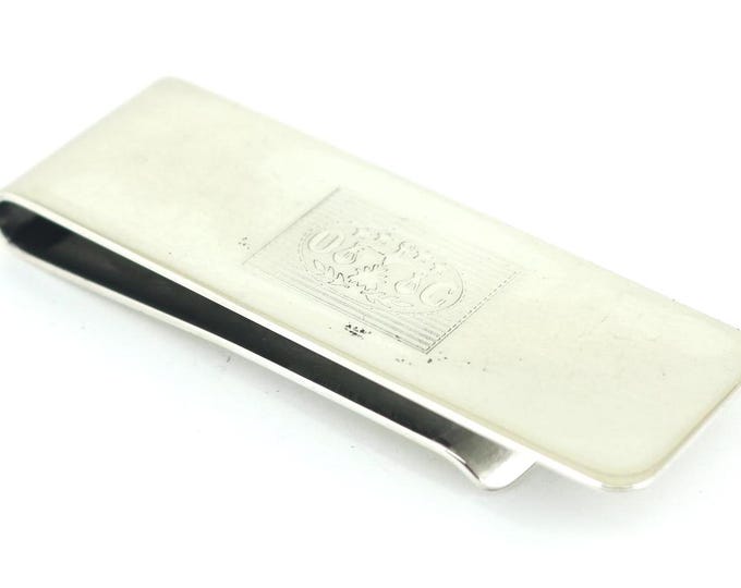 Vintage Plain Polished O Scales C Design Money Clip Holder 925 Sterling Silver OT 469
