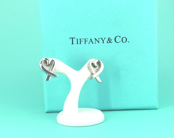 Authentic Tiffany & Co Paloma Picasso Loving Heart | Silver 925 Sterling Earrings | ER 1451