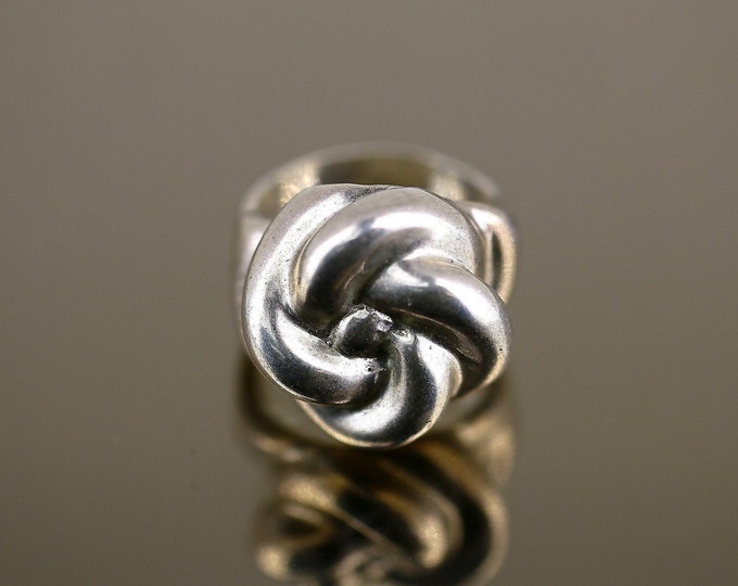 Vintage Size 8 Mexico Scroll Rose Flower Floral Design Ring 925 Sterling  RG 1964