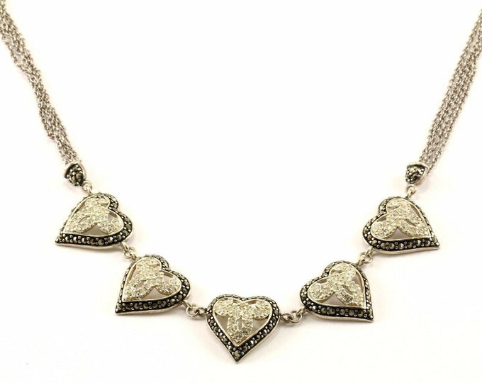 Vintage Heart Shaped Design Necklace 925 Sterling Nc 741(123765809532)
