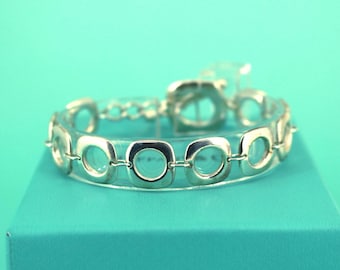 Authentic Tiffany & Co Cushion Chain Bracelet 6 1/4 925 Sterling Silver BR 1846