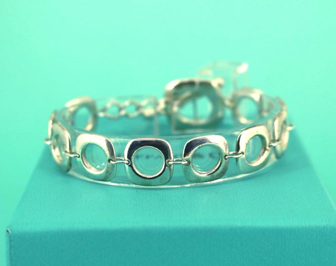 Authentic Tiffany & Co Cushion Chain Bracelet 6 1/4 925 Sterling Silver BR 1846