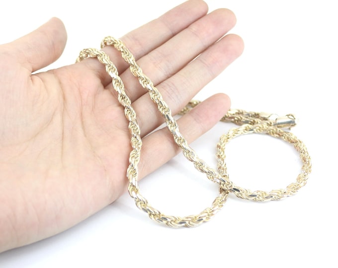Vintage Italy P.LUX Twisted Rope 26In Chain Necklace Sterling Silver 925 NC 1457