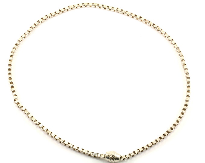 Vintage 18 Inch Box Chain Necklace 925 Sterling Silver NC 457