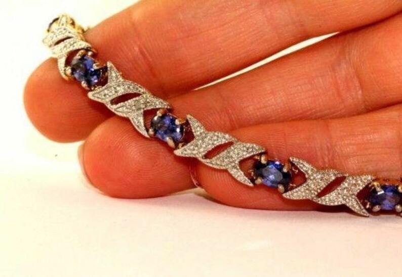 Vintage Xo X O Style Multi-colored Crystals Tennis Bracelet 925 Silver Br 927
