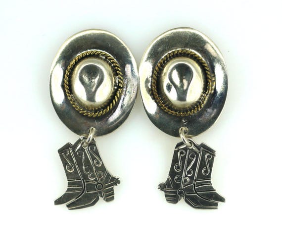 URONE Orecchini Da Cowgirl In Argento Sterling 925 Con Cappello E Turchese – Regalo In Confezione Elegante