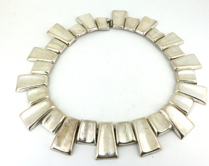 Vintage Taxco Heavy Link Necklace 925 Sterling Silver NC 1821