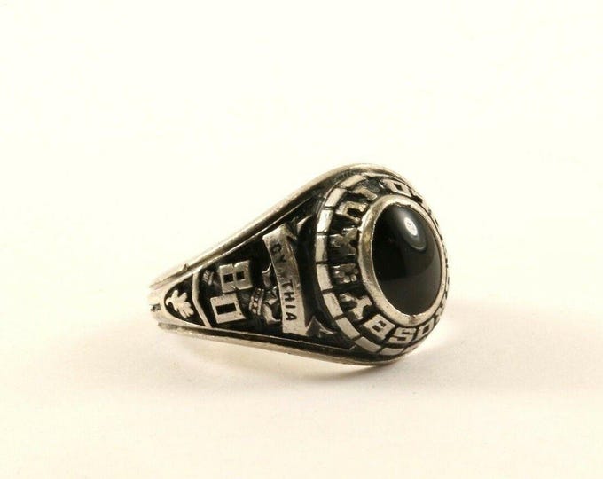 Vintage 1980 Crosby Bulldogs  Old School Design Ring 925 Sterling Silver RG 4211