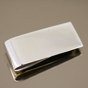 Vintage Plain Polished Ringware Design Money Clip Holder 925 Sterling Silver OT 71